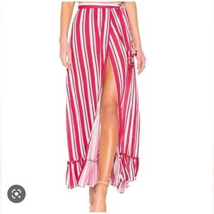 NWT Lovers and Friends red and white beach skirt cover up size S